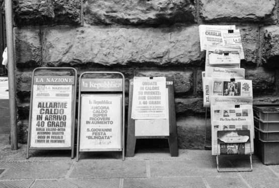 Foreign newspaper stand