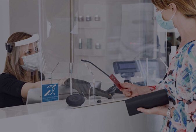 Contacta hearing loop being used at doctors reception