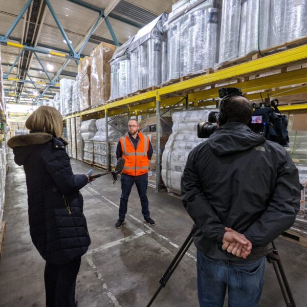 TV news filming at SuperFOIL