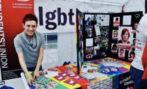 Jamie Hogue pictured at Lincoln Pride in 2010 at the University of Lincoln