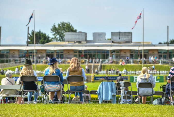 Visitors relax on chairs at the Lincolnshire Show