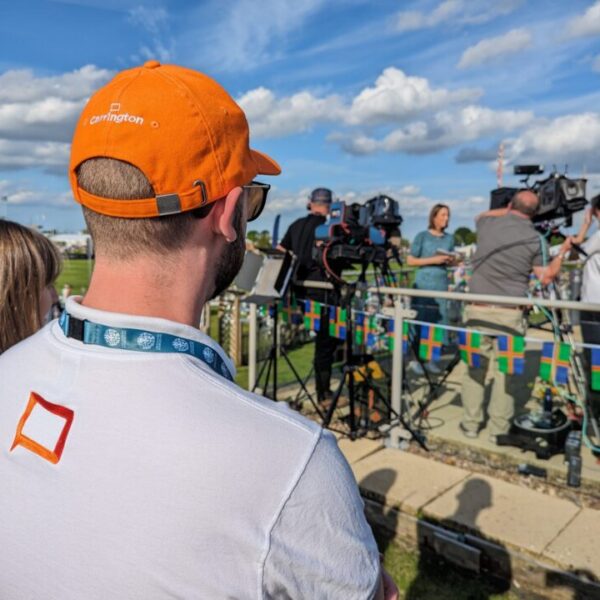 Members of the carrington team managing the press area at Lincolnshire show