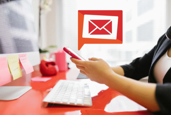 Email marketing - Carrington logo appears, bearing an email icon over a smartphone. Original image by Photo by RDNE Stock project